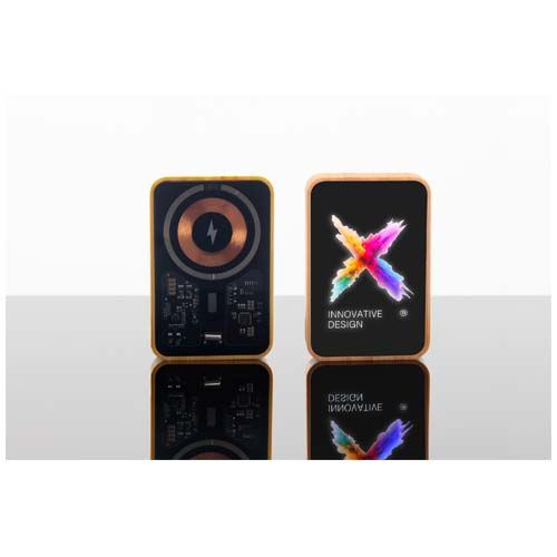 Batería externa de madera de 15 W y 5000 mAh con 