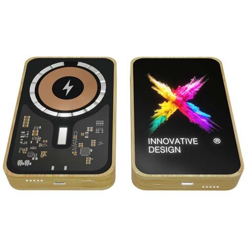 Batería externa de madera de 15 W y 5000 mAh con 