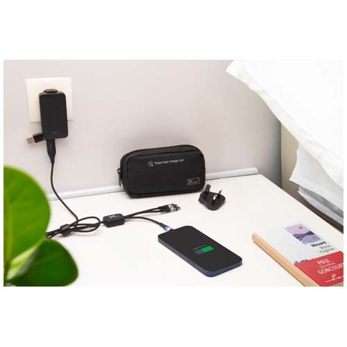 black Set de carga de viaje de 65 W