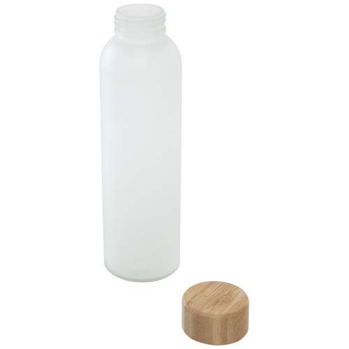 Botella de 500 ml de vidrio sodocálcico mate con tapa de bambú  