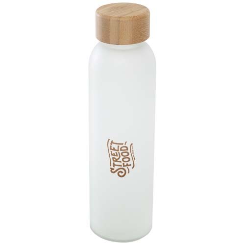 Bouteille en verre sodocalcique mat Lume de 500 ml avec couvercle en bambou - 2