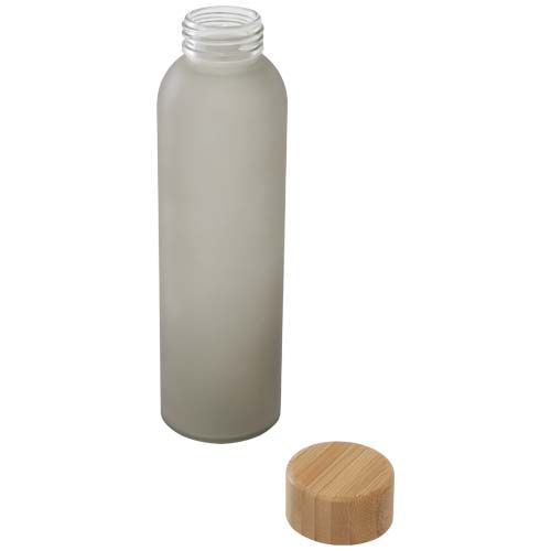 Botella de 500 ml de vidrio sodocálcico mate con tapa de bambú  