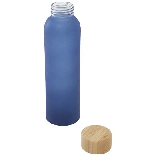 Botella de 500 ml de vidrio sodocálcico mate con tapa de bambú  