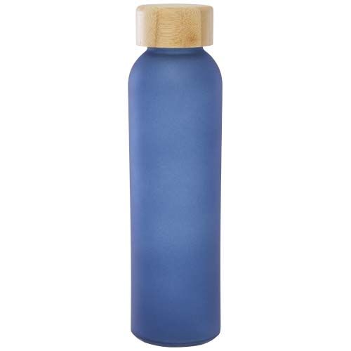 Botella de 500 ml de vidrio sodocálcico mate con tapa de bambú  