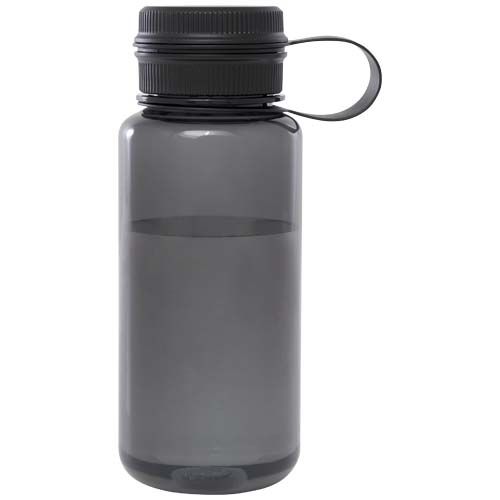 black Botella deportiva de RPET con certificado RCS, de 900 ml y con tapa multifunción