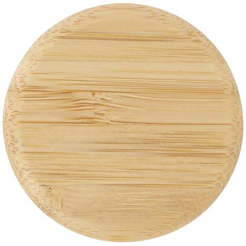 blanco translúcido Botella de cristal de 500 ml con asa de silicona y tapa de bambú