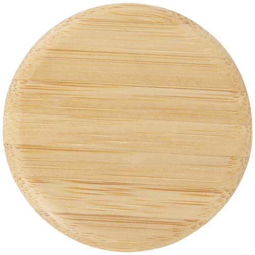 rojo de ladrillo Botella de cristal de 500 ml con asa de silicona y tapa de bambú