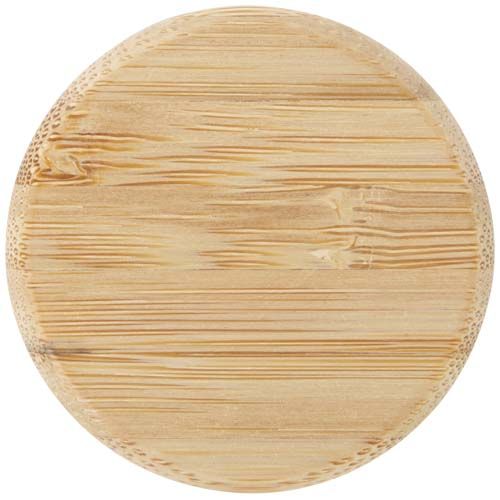 black Botella de cristal de 500 ml con asa de silicona y tapa de bambú