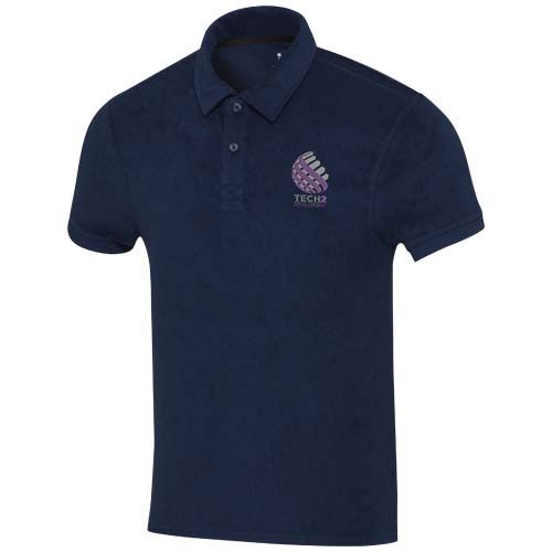 azul marino Polo unisex de rizo reciclado