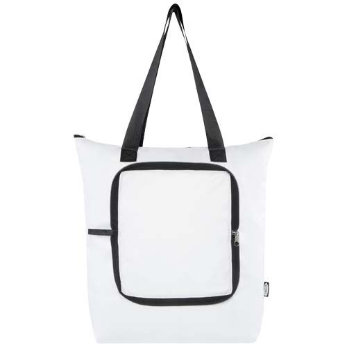 white Bolsa Tote nevera plegable de RPET de 15 litros