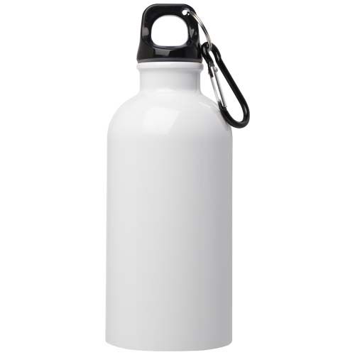 white Bidón de 400 ml de acero inoxidable con certificado RCS con mosquetón