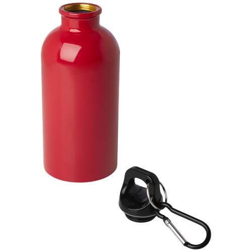 red Bidón de 400 ml de acero inoxidable con certificado RCS con mosquetón