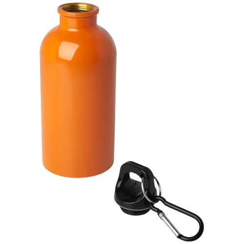 orange Bidón de 400 ml de acero inoxidable con certificado RCS con mosquetón