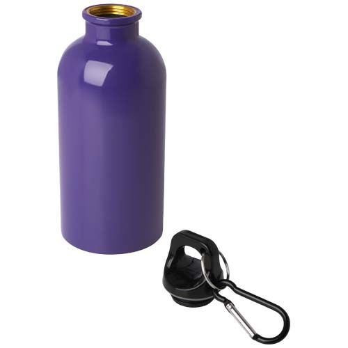 purple Bidón de 400 ml de acero inoxidable con certificado RCS con mosquetón