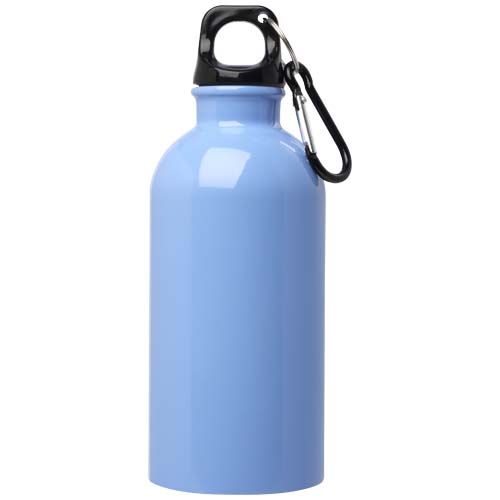 azul celeste Bidón de 400 ml de acero inoxidable con certificado RCS con mosquetón