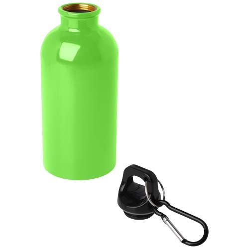 verde manzana Bidón de 400 ml de acero inoxidable con certificado RCS con mosquetón