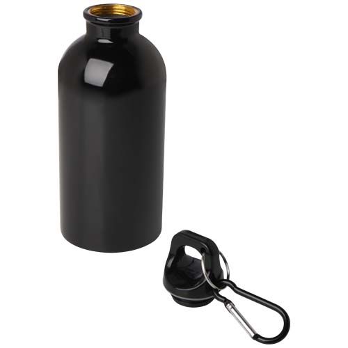black Bidón de 400 ml de acero inoxidable con certificado RCS con mosquetón