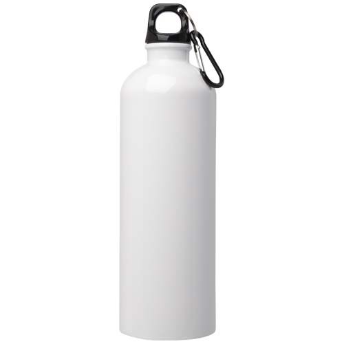 white Bidón de 750 ml de acero inoxidable con certificado RCS con mosquetón