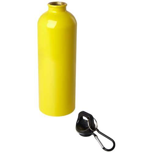 yellow Bidón de 750 ml de acero inoxidable con certificado RCS con mosquetón