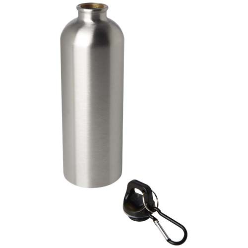 plateado Bidón de 750 ml de acero inoxidable con certificado RCS con mosquetón