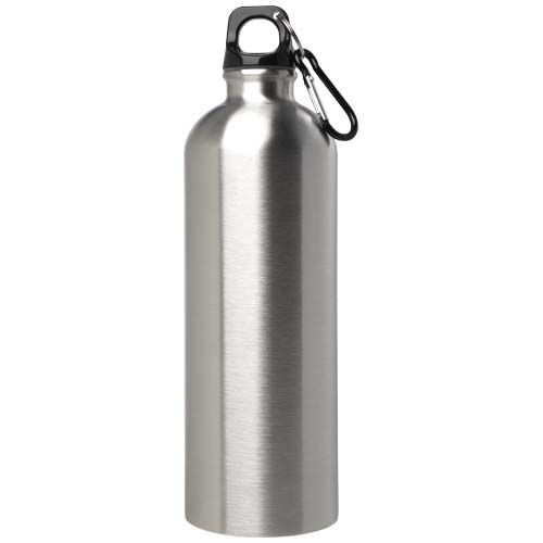 plateado Bidón de 750 ml de acero inoxidable con certificado RCS con mosquetón