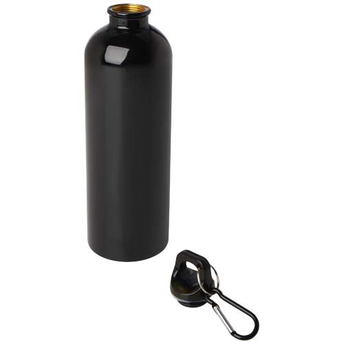 black Bidón de 750 ml de acero inoxidable con certificado RCS con mosquetón