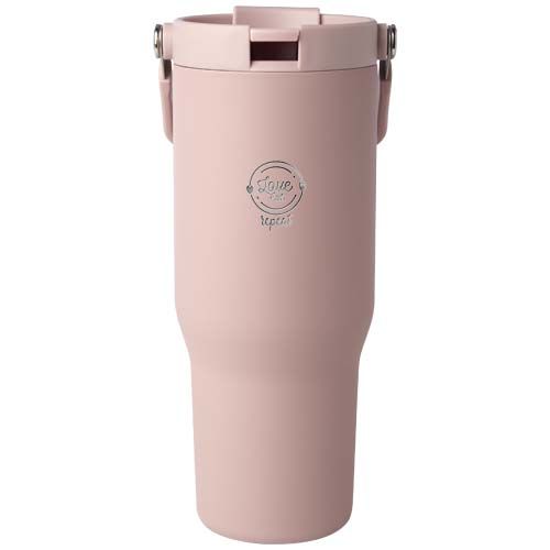 Vaso con aislamiento al vacío de cobre de acero inoxidable reciclado certificado RCS de 900 ml y con tapa de doble función 