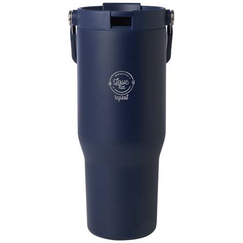 Vaso con aislamiento al vacío de cobre de acero inoxidable reciclado certificado RCS de 900 ml y con tapa de doble función 