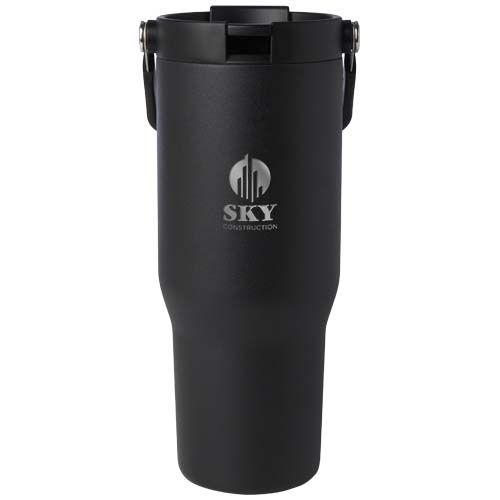 Vaso con aislamiento al vacío de cobre de acero inoxidable reciclado certificado RCS de 900 ml y con tapa de doble función 