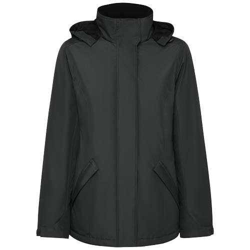 gris plomo oscuro Parka acolchada para mujer