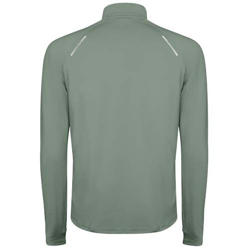 verde salvia Sudadera de manga larga con media cremallera para hombre