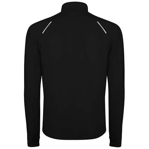 black Sudadera de manga larga con media cremallera para hombre
