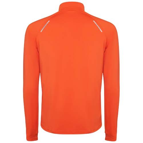 naranja fuego Sudadera de manga larga con media cremallera para hombre