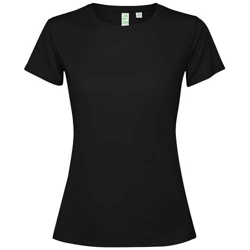 black Camiseta de manga corta para mujer
