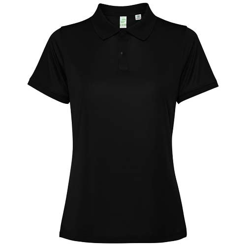black Polo de manga corta para mujer