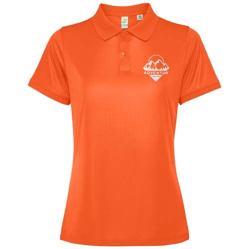 naranja fuego Polo de manga corta para mujer