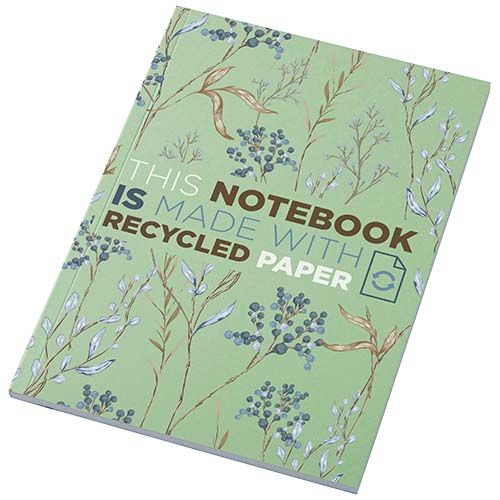 LIBRETA A5 DE TAPA BLANDA CON 50 HOJAS DE PAPEL RECICLADO 