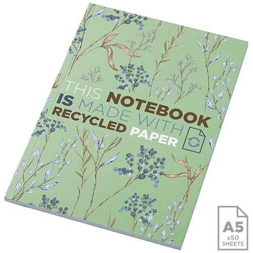 Libreta A5 de tapa blanda con 50 hojas de papel reciclado 