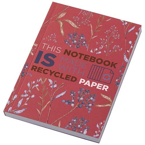 LIBRETA A6 DE TAPA BLANDA CON 100 HOJAS DE PAPEL RECICLADO 