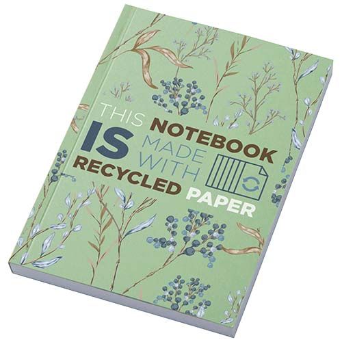 LIBRETA A6 DE TAPA BLANDA CON 100 HOJAS DE PAPEL RECICLADO 