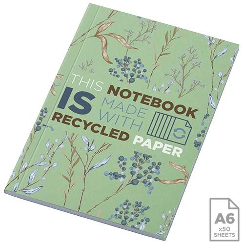 Libreta A6 de tapa blanda con 50 hojas de papel reciclado 