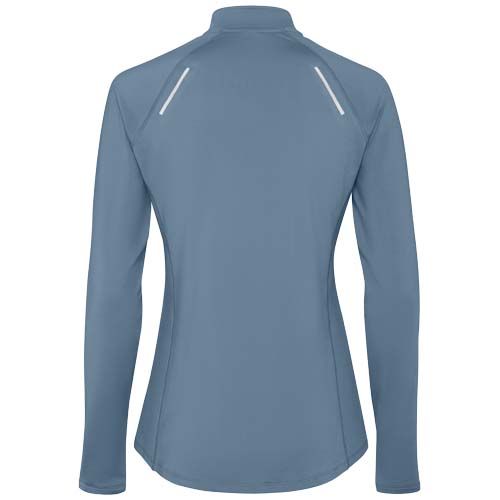 azul tormenta Sudadera de manga larga con media cremallera para mujer