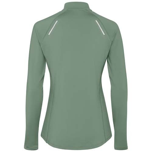 verde salvia Sudadera de manga larga con media cremallera para mujer