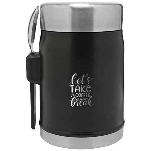 negro mate Tarro de 400 ml con cuchador