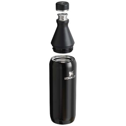 negro brillante Botella de agua de 600 ml