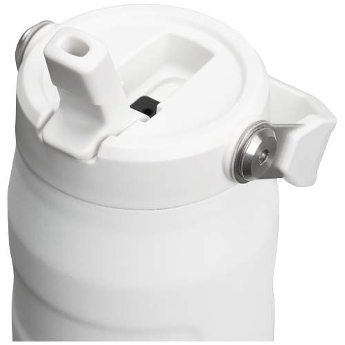 blanco escarchado Botella de agua de 700 ml con pajita abatible