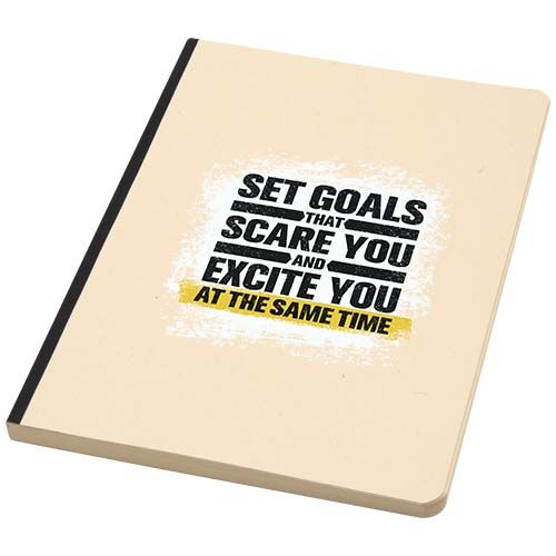 black Libreta A5 de tapa blanda de RPET y caña de azúcar