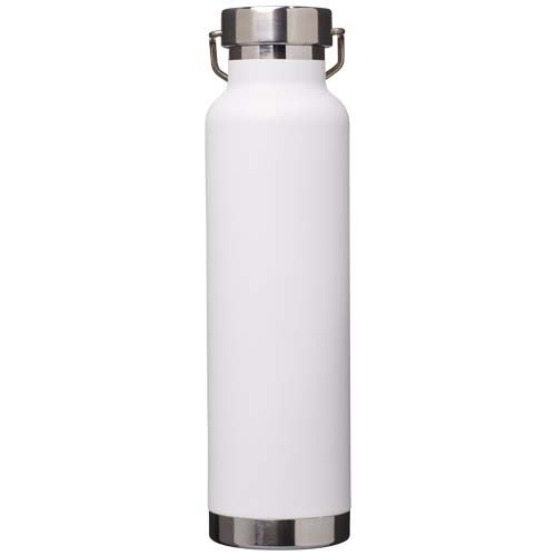white Botella de 650 ml de acero inoxidable reciclado con certificado RCS con aislamiento de cobre