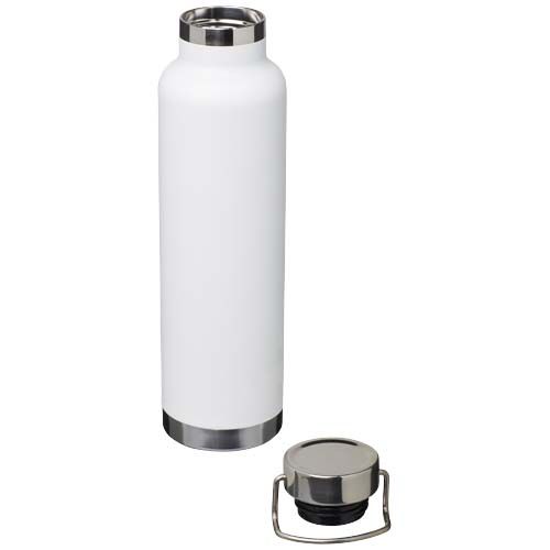 white Botella de 650 ml de acero inoxidable reciclado con certificado RCS con aislamiento de cobre