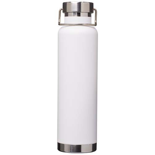 white Botella de 650 ml de acero inoxidable reciclado con certificado RCS con aislamiento de cobre